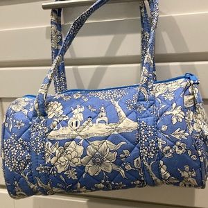 Beautiful blue Quilted fabric bag by Marilyn Stass